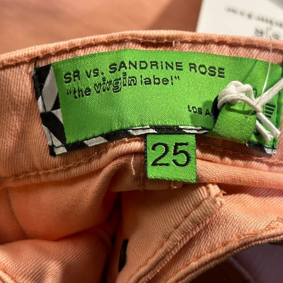 Sandrine Rose x Free People Super Flare Denim Jeans Petal Pink Size 25 - NWT - Picture 10 of 13